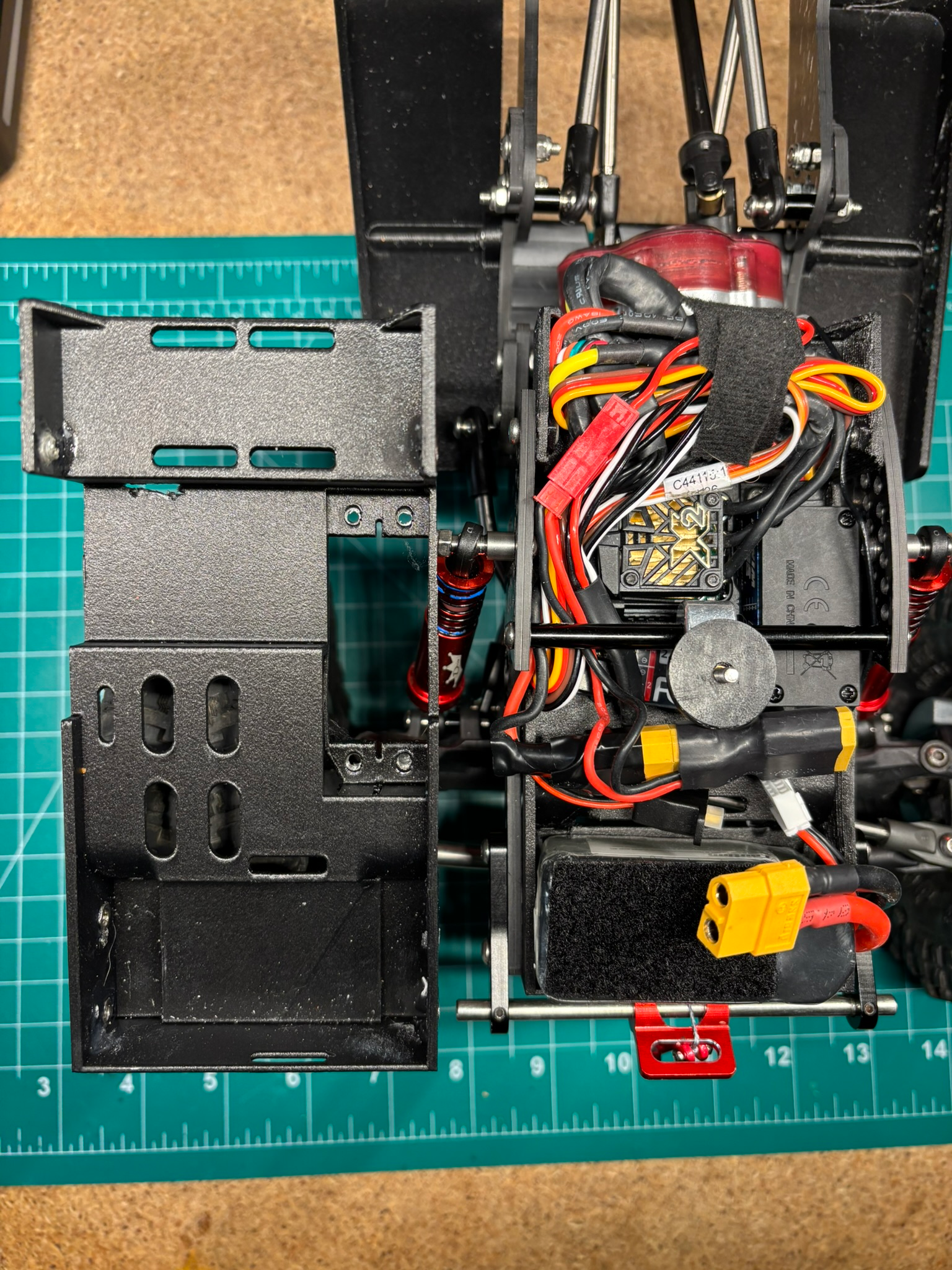 CCW J&H forward electronics tray beside the installed crawler electronics
